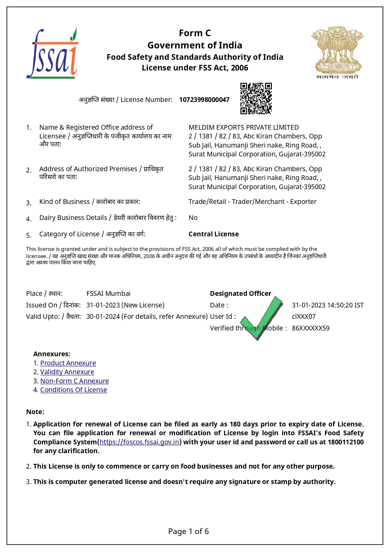 Food Safety and Standards Authority of India